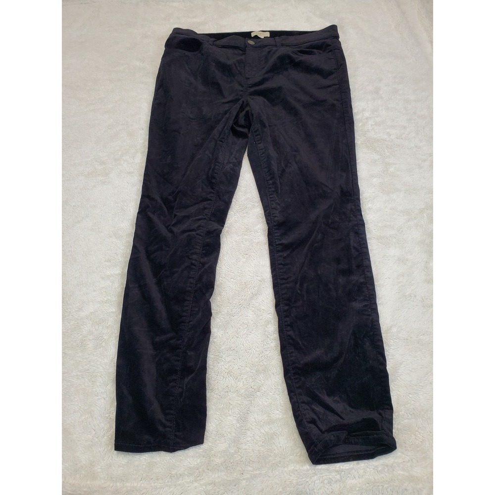 Loft Black Velour Velvet Pants 12 Witchy Whimsigoth Preppy Classic Party Falll